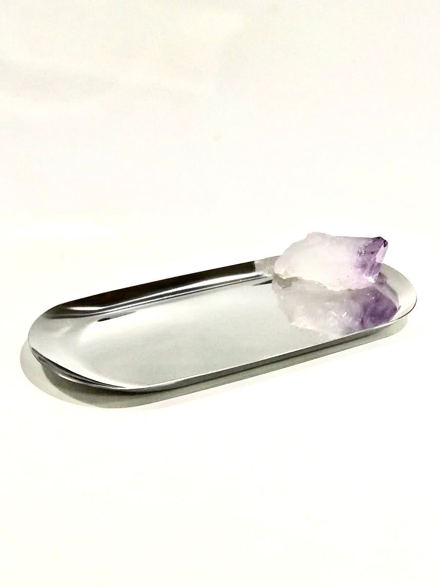 Silver Amethyst Tray