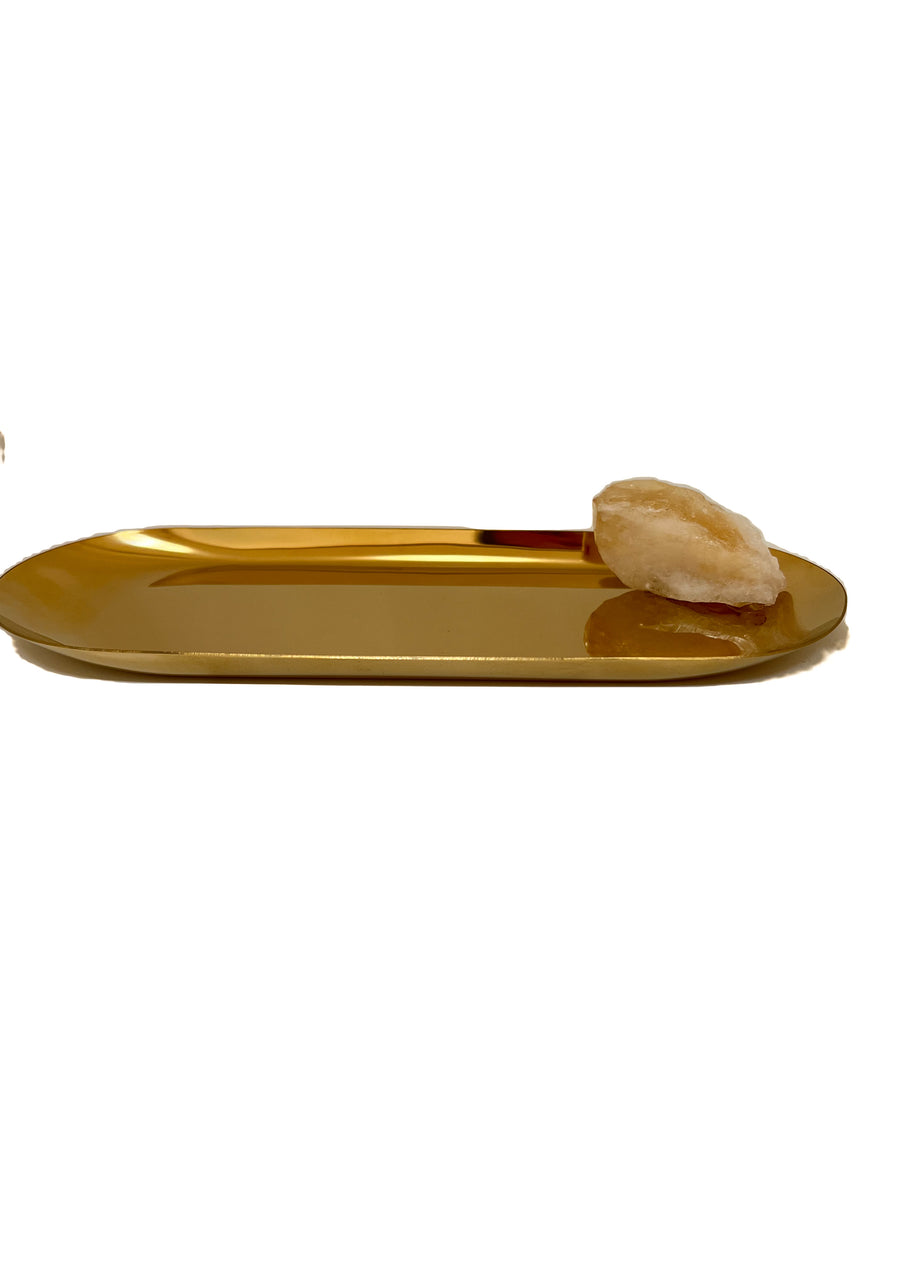 Gold plated Citrine Tray